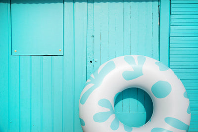 XL Inflatable Swim Ring | Moorea White/Aqua