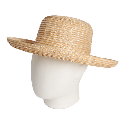 Cora, Wheat Straw Sun Hat With Turn Up