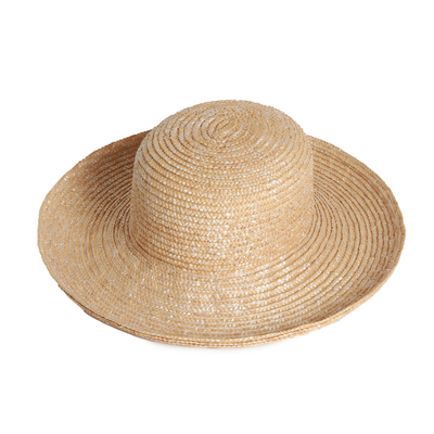 Cora, Wheat Straw Sun Hat With Turn Up