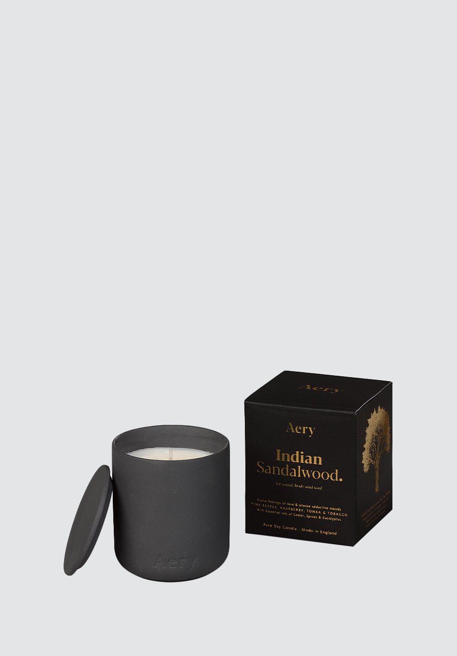 Indian Sandalwood Scented Candle | Black Clay