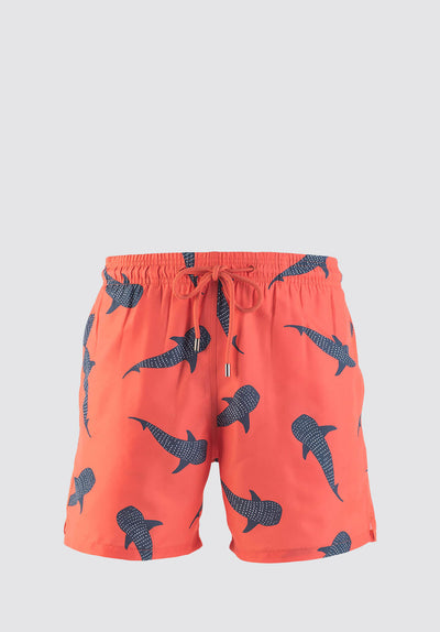 Kids Swim Shorts - Whale Sharks | Orange