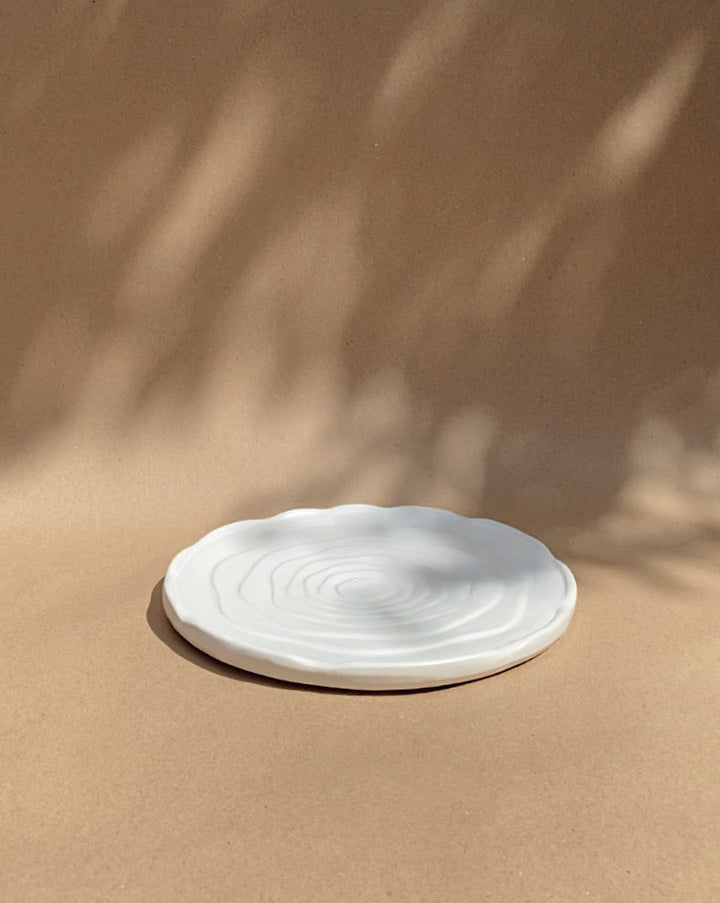 10" Rose Plate | White - Plain Tiger Crockery