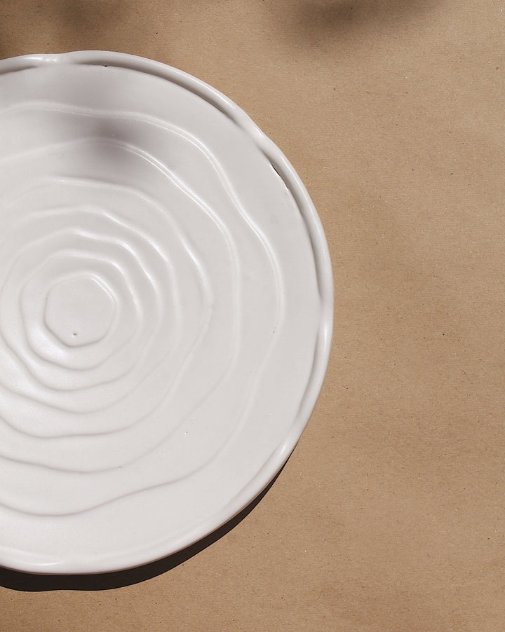 10" Rose Plate | White - Plain Tiger Crockery