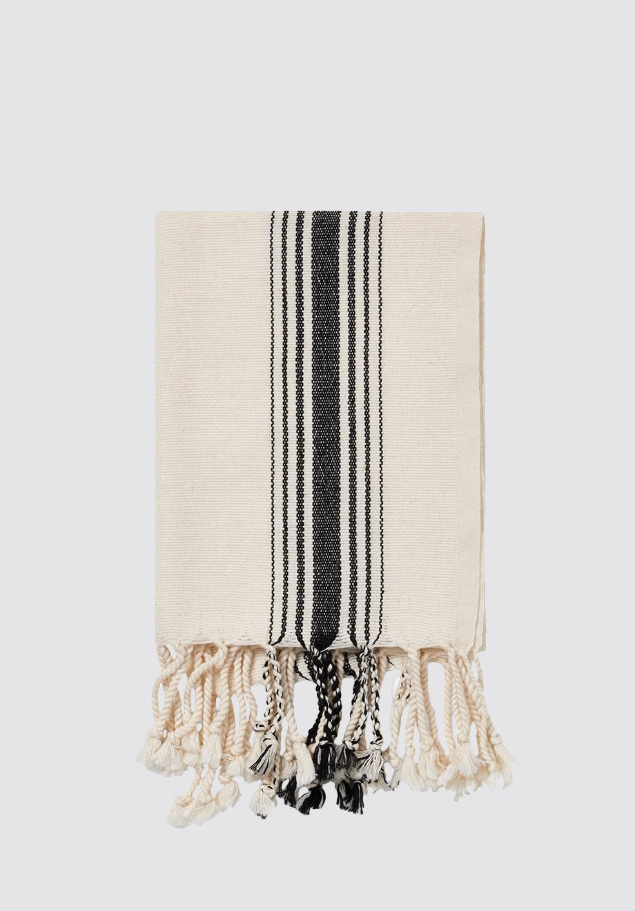 Bergama - Cotton Hand, Hair, Tea Towel & Napkin - Black & Salt - Plain Tiger Towels