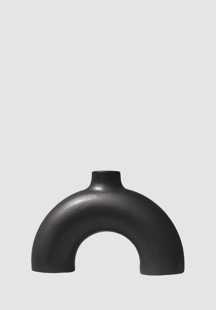 Black Half Polo Vase - Plain Tiger Vases & Vessels