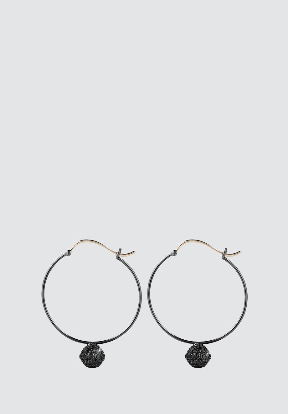 Black Orb Hoops - Plain Tiger Women's Earrings