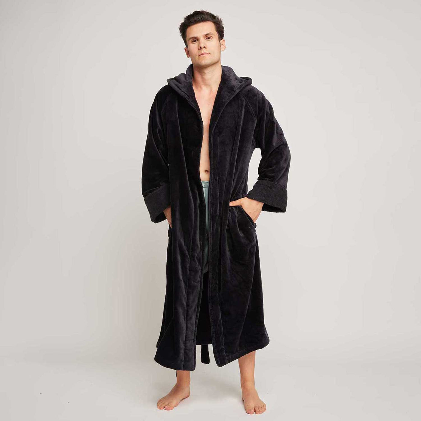 Organic Cotton Hooded Robe - Mens