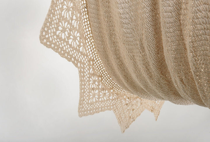 Boho Natural Cotton Hammock with Geometric Fringe (Wooden Bar) - Plain Tiger