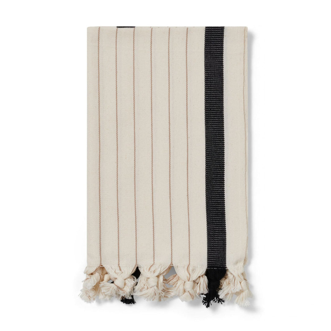 Capella - Cotton Hand, Hair, Tea Towel & Napkin - Black & Salt - Plain Tiger Towels