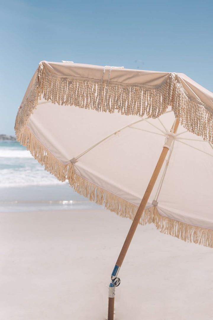 Champagne Beach Umbrella - Plain Tiger Outdoor