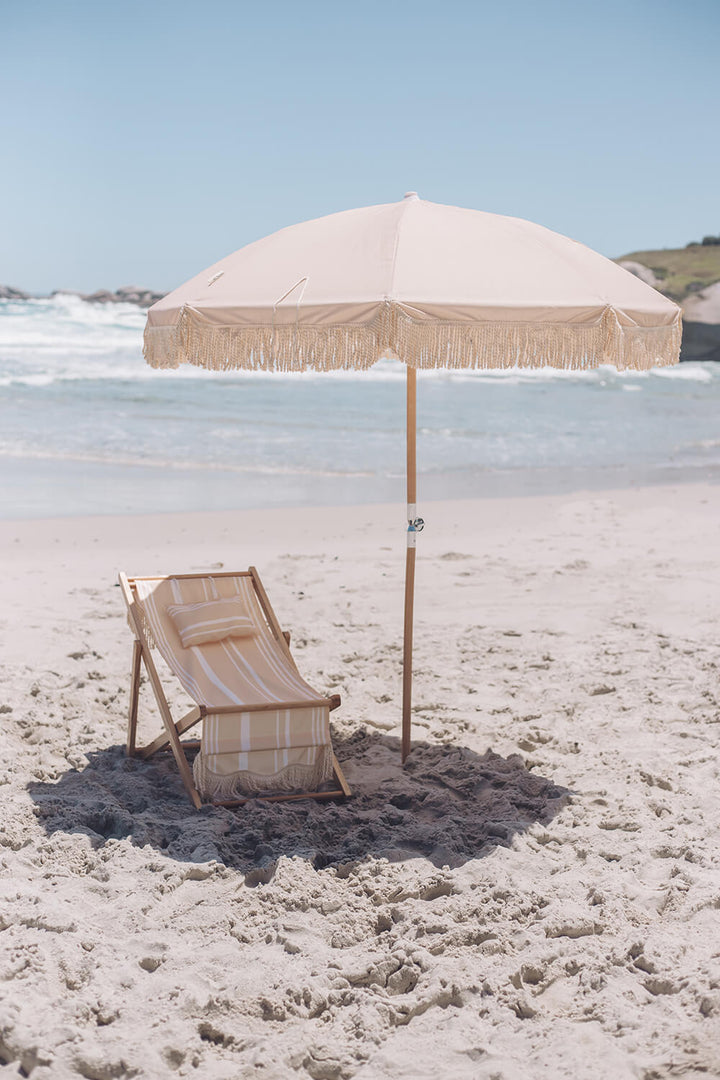 Champagne Beach Umbrella - Plain Tiger Outdoor