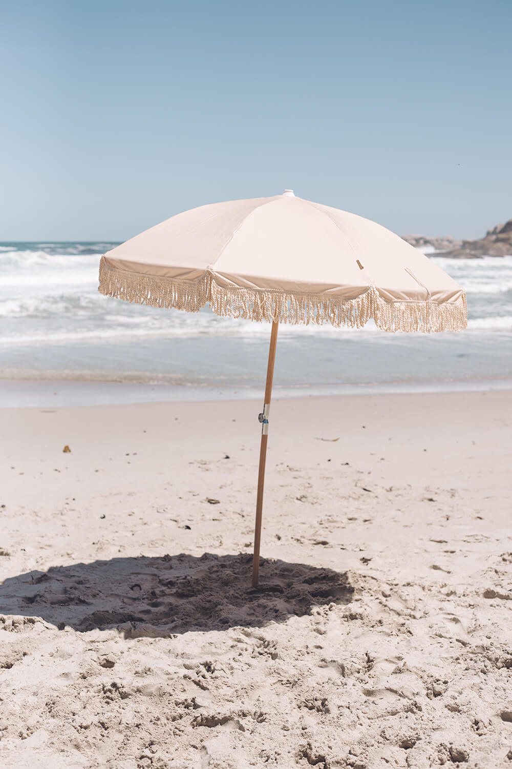 Champagne Beach Umbrella - Plain Tiger Outdoor