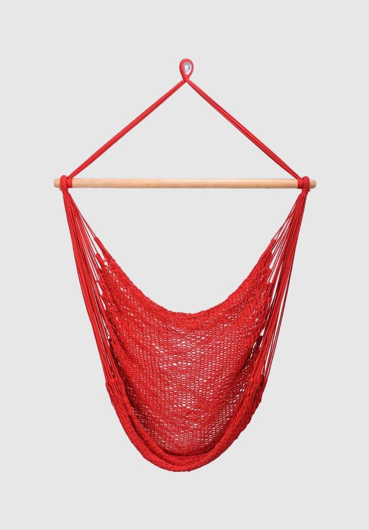 Classic Red Cotton Hammock Swing - Plain Tiger