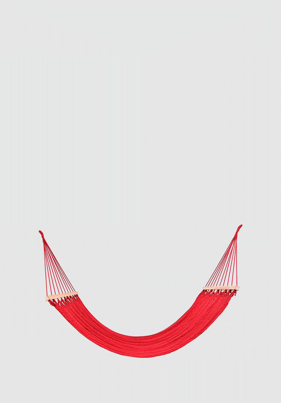 Classic Red Cotton Hammock (Wooden Bar) - Plain Tiger