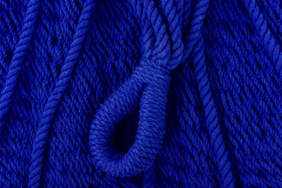 Cobalt Blue Cotton Hammock (Wooden Bar) - Plain Tiger