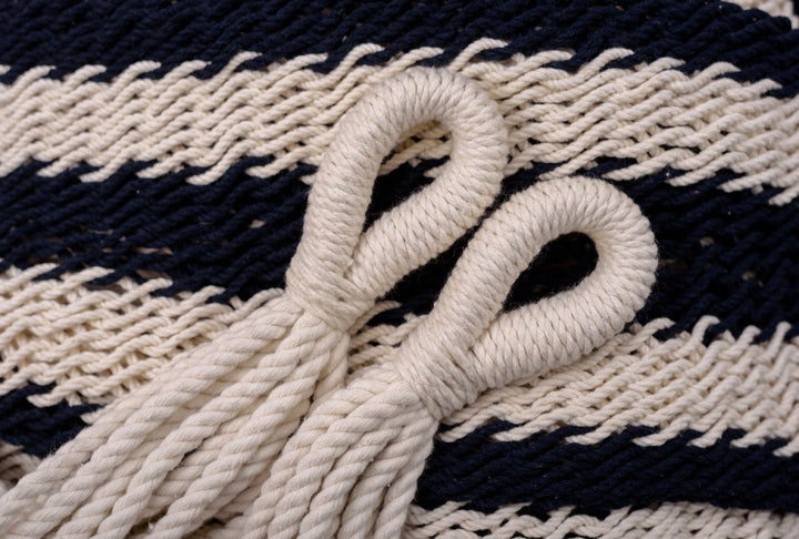 Colonial Navy Blue Cotton Hammock with Tassels - Plain Tiger