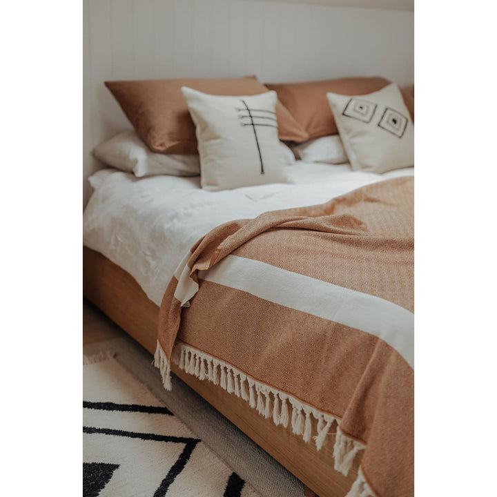 Damla Organic Cotton Blankets - Plain Tiger Blankets & Throws