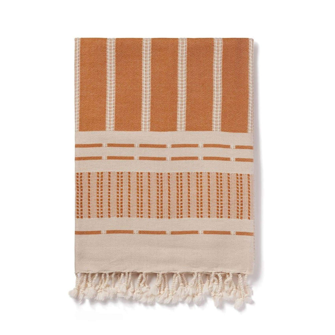 Defne - Deluxe Organic Cotton Peshtemals - Plain Tiger Blankets & Throws