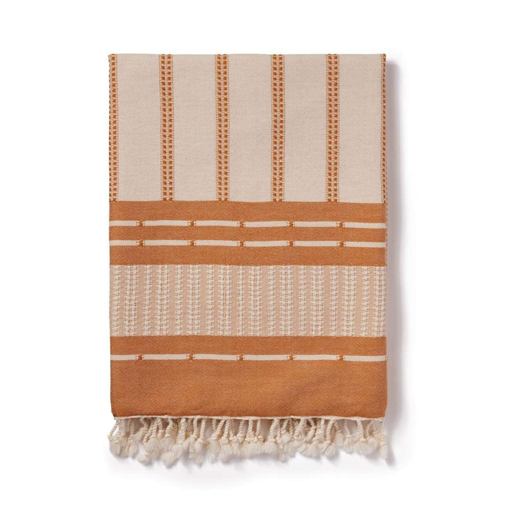 Defne - Deluxe Organic Cotton Peshtemals - Plain Tiger Blankets & Throws