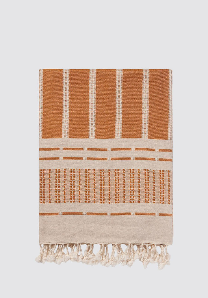 Defne - Deluxe Organic Cotton Peshtemals - Plain Tiger Blankets & Throws