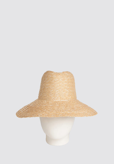 Alexxa Extended Brim, Wheat Straw Fedora Hat