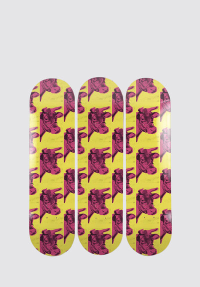 Cow (pink & yellow) Triptych