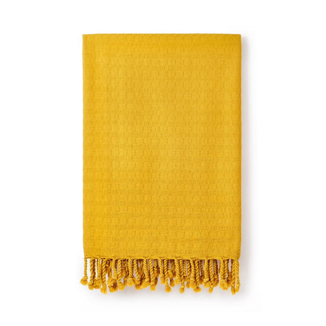 Ela Peshtemal in Gorse - Plain Tiger Blankets & Throws