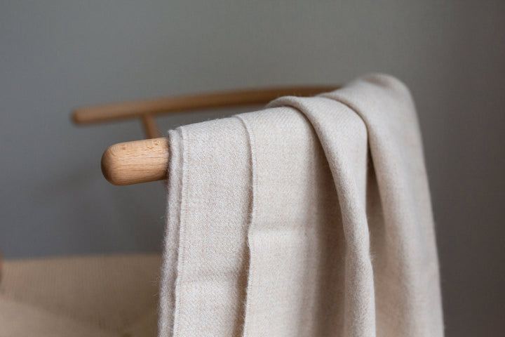 Encanto Alpaca Throw | Alabaster - Plain Tiger Blankets & Throws