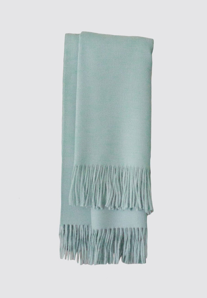 Esencia Alpaca Throw | Sky Blue - Plain Tiger Blankets & Throws