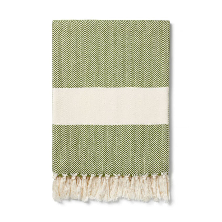 Ferah Herringbone Organic Cotton Blankets - Plain Tiger Blankets & Throws