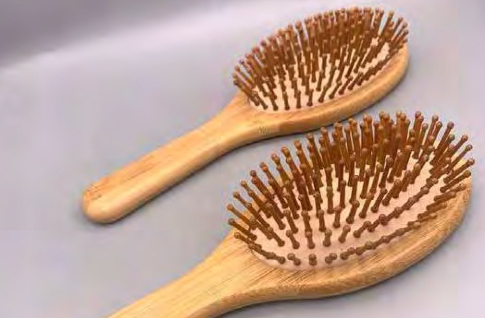 Hair Brush | Medium Beech & Bamboo - Plain Tiger