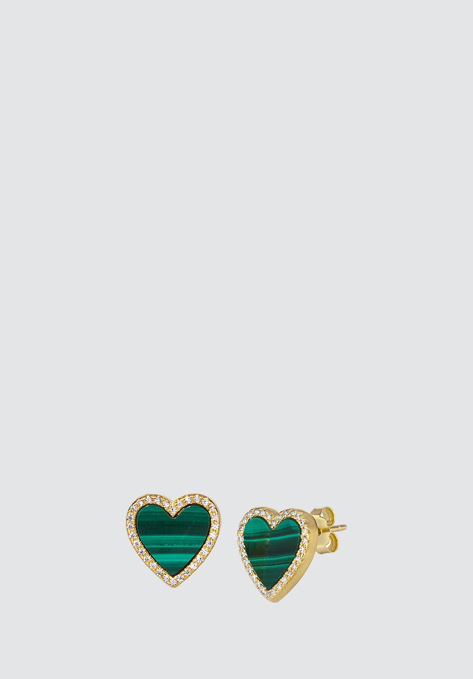 House of Cards 04 Malachite Earrings - Plain Tiger Rings