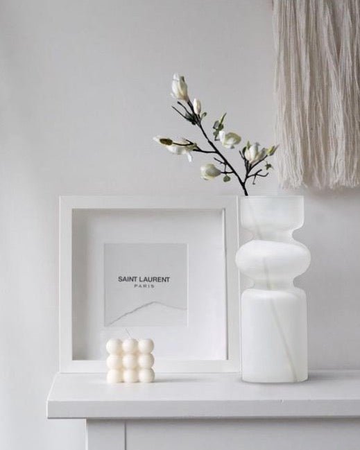 Iris Glass Vase | Frosted White - Plain Tiger Vases & Vessels