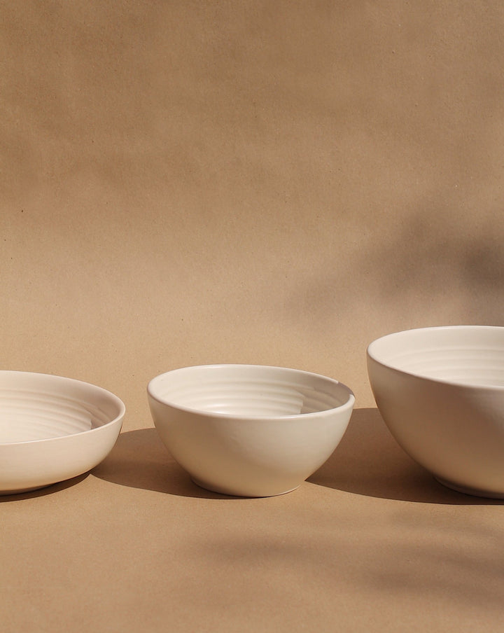 Kanji Large Ripple Serve Bowl - Plain Tiger Crockery