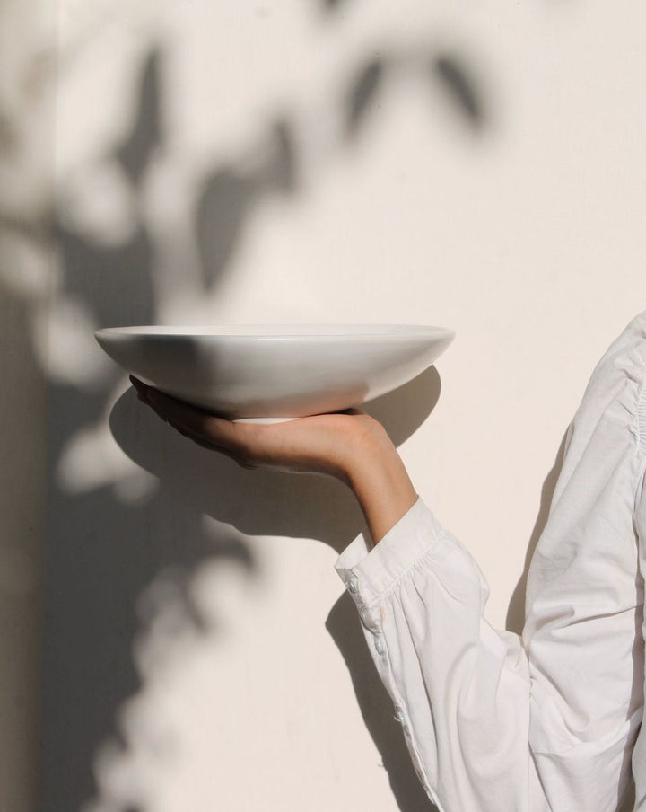 Kanji Ripple Serve Bowl - Plain Tiger Crockery