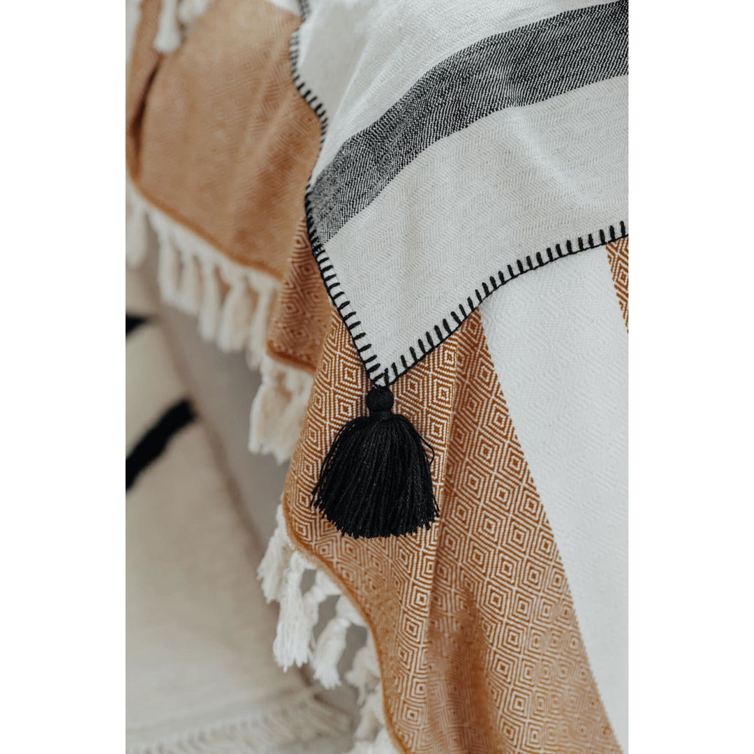 Narin - Linen, Tencel & Cotton Blanket - Plain Tiger Blankets & Throws