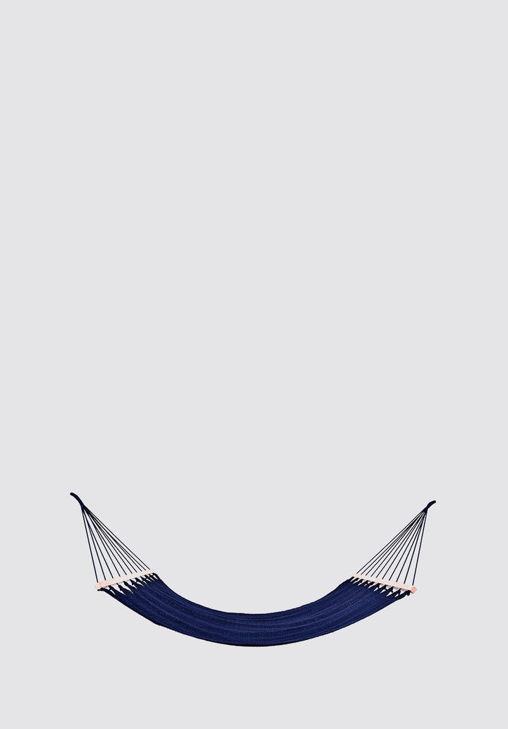 Navy Blue Cotton Hammock (Wooden Bar) - Plain Tiger