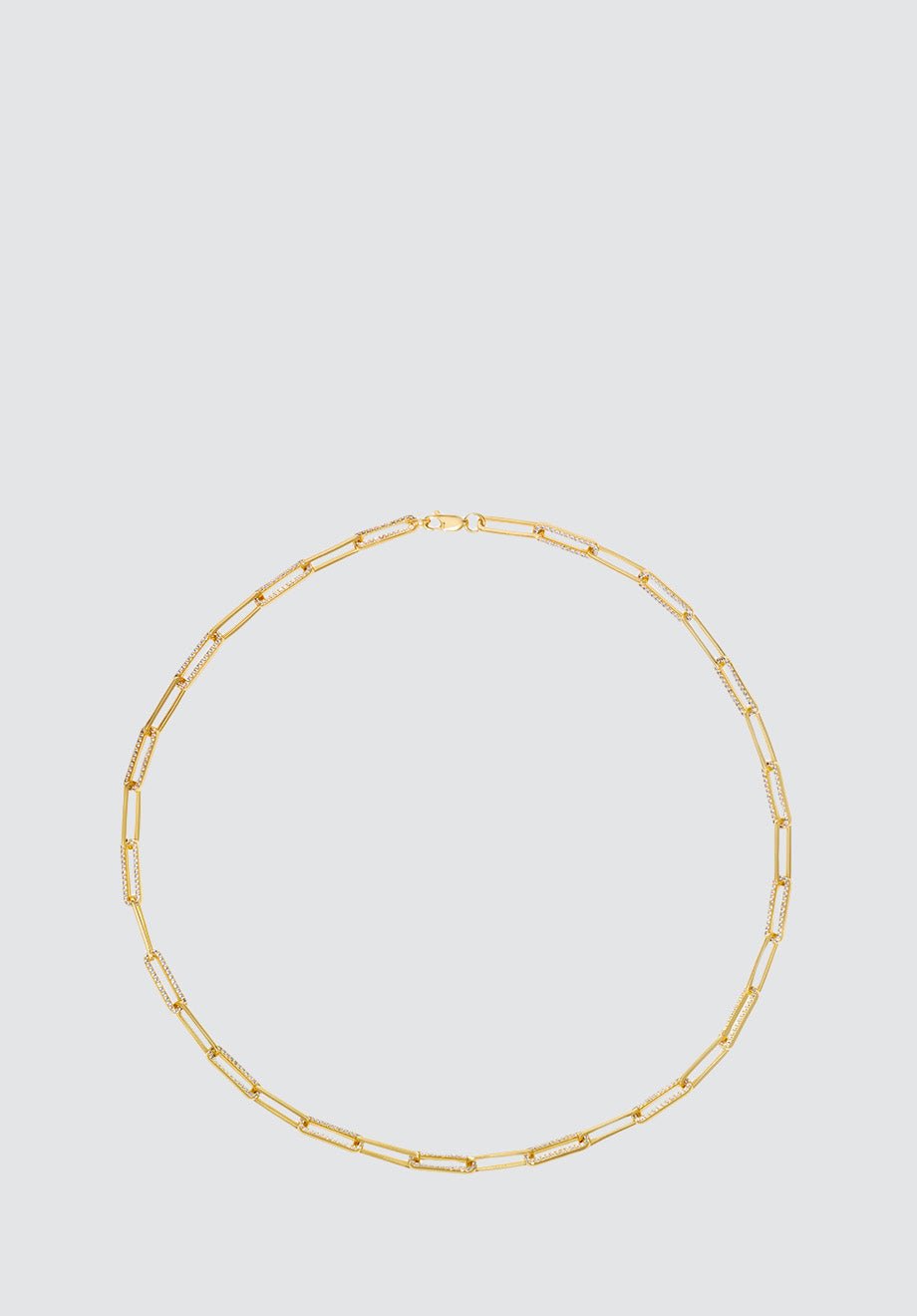 Olivia 68 Pave Paperclip Necklace - Plain Tiger Necklaces