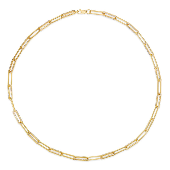 Olivia 68 Pave Paperclip Necklace - Plain Tiger Necklaces