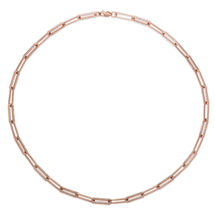 Olivia 68 Pave Paperclip Necklace - Plain Tiger Necklaces