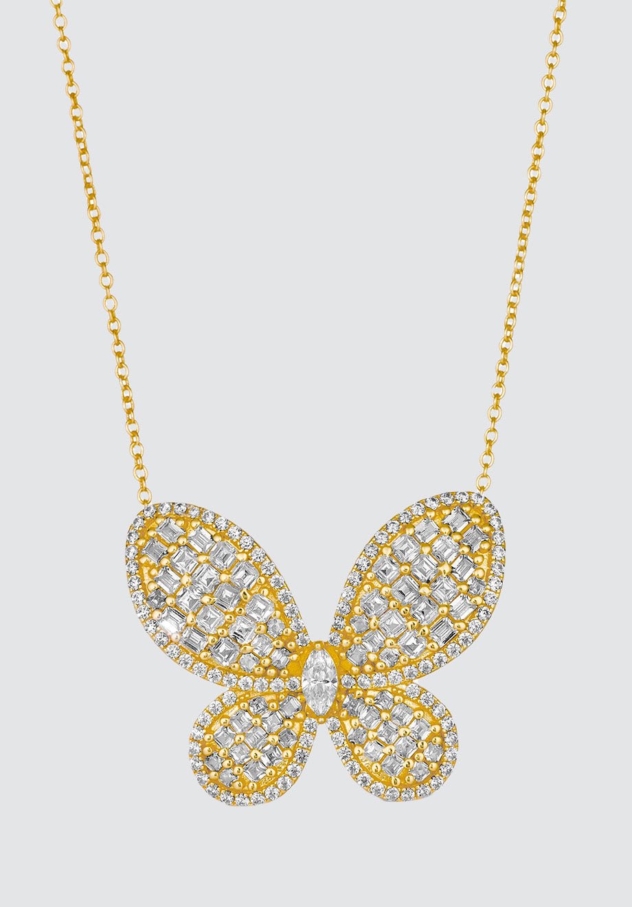 Olivia 80 Large Butterfly Necklace - Plain Tiger Necklaces