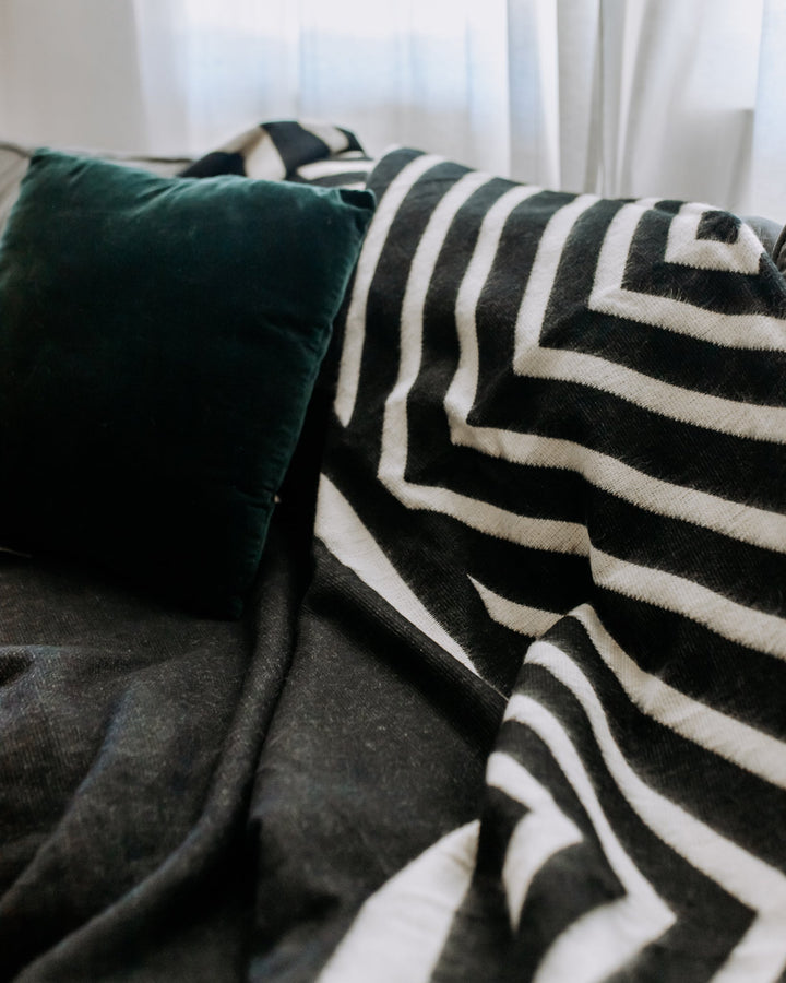 Paramo Blanket | Natural/Black - Plain Tiger Blankets & Throws