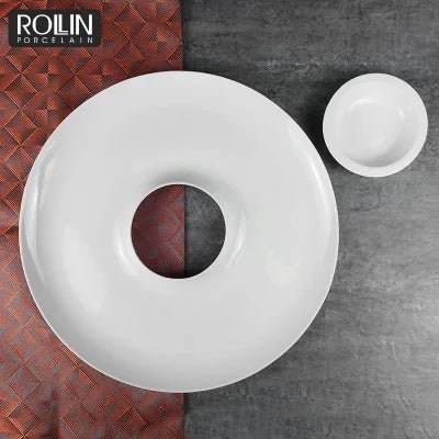 Round Plate with Dish - Plain Tiger