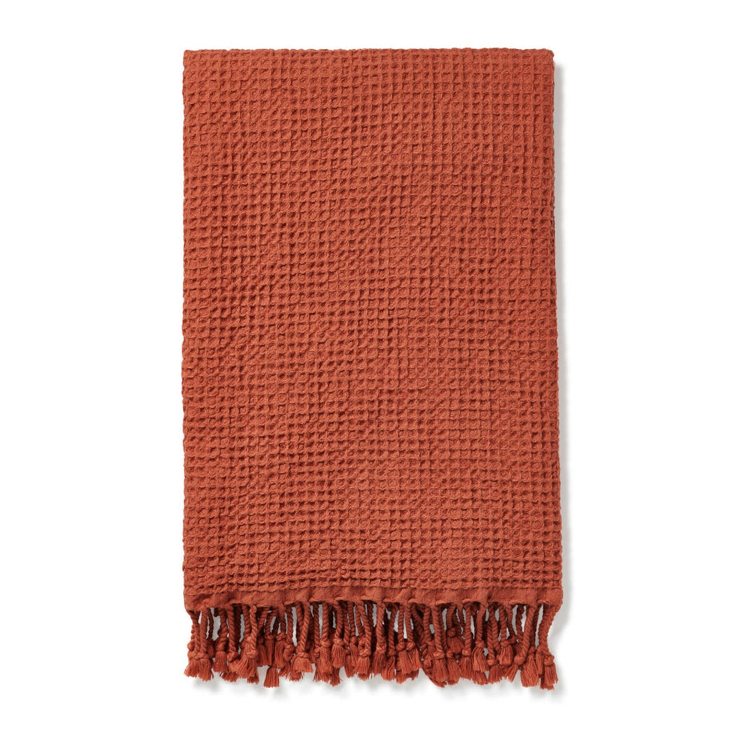 Rulo - Cotton Waffle Peshtemal - Plain Tiger Blankets & Throws