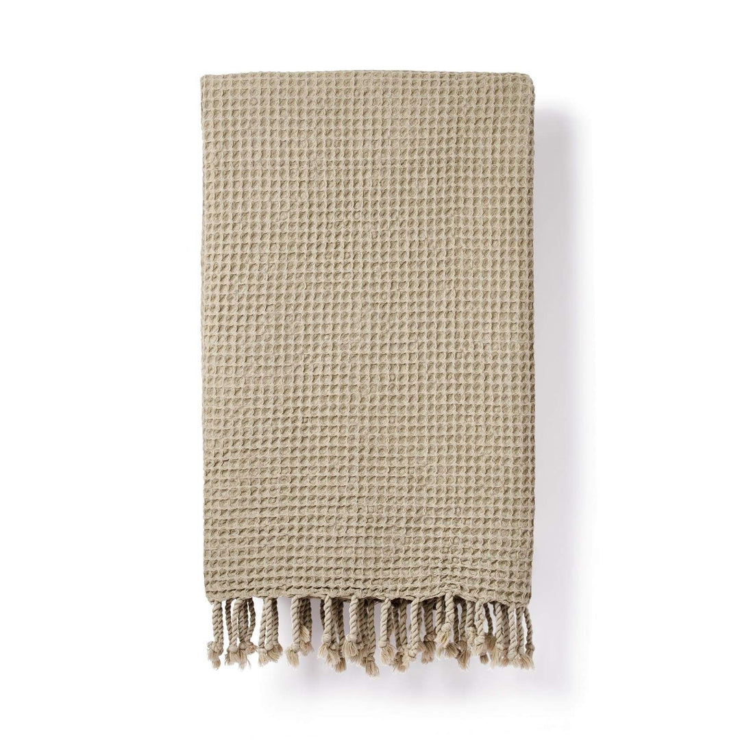 Rulo - Cotton Waffle Peshtemal - Plain Tiger Blankets & Throws