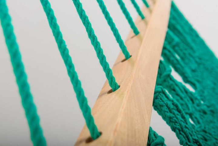 Teal Green Cotton Hammock (Wooden Bar) - Plain Tiger