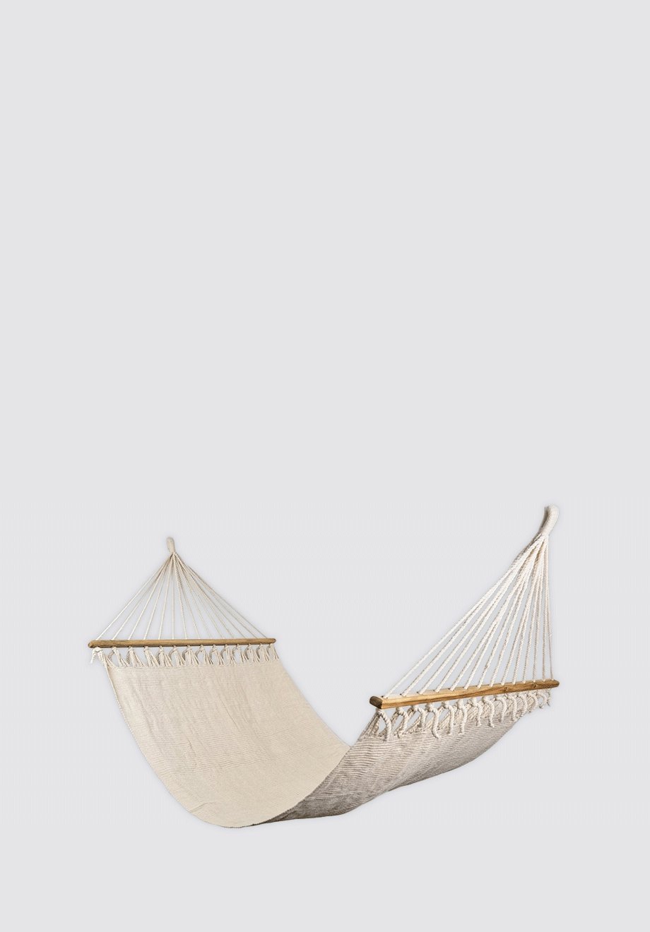 Triple Weave Natural Cotton Hammock (Wooden Bar) - Plain Tiger