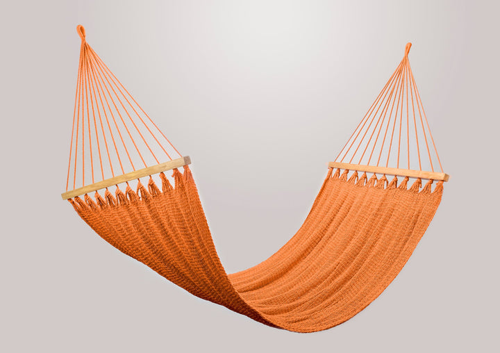 Vivid Orange Cotton Hammock (Wooden Bar) - Plain Tiger