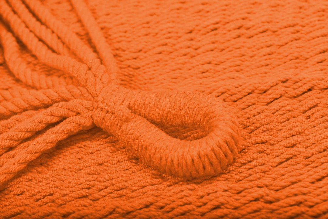 Vivid Orange Cotton Hammock (Wooden Bar) - Plain Tiger