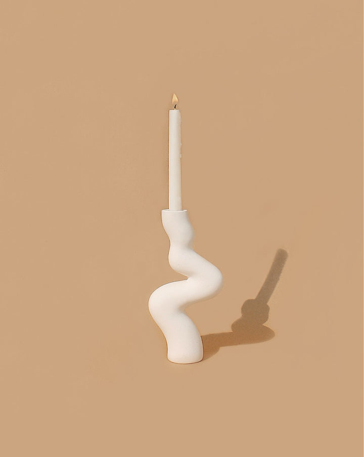 Zuki Ceramic Candle Holder - Plain Tiger Holders & Tools